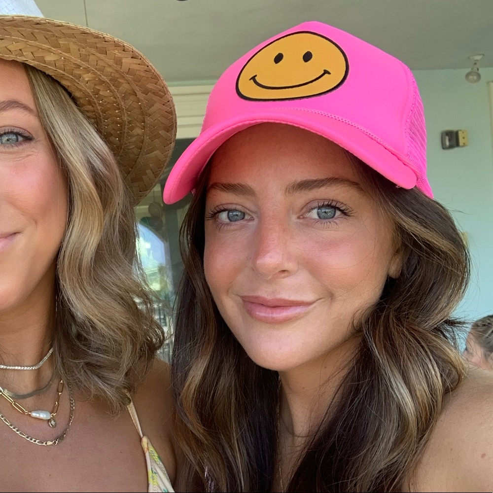 Hot Pink Smiley Trucker Hat